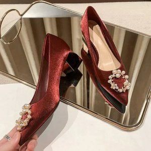 Wedding shoes are not tired of high heels single shoes